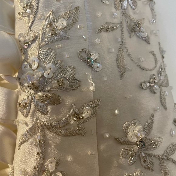 Wedding Dress- Custom High Low-Lavel is a size 10, altered and can fit a size 2 - Picture 5 of 11